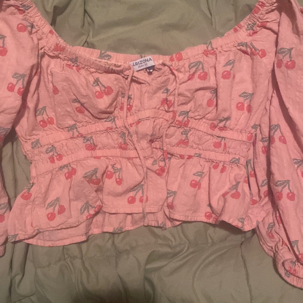 cropped cherry blouse